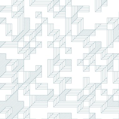 Edward Zajec 'in 1971' deki Il Cubo 'sunun uygulanması. Esasen 8 taştan oluşan bir Truchet fayans seti ve yerleştirme sanatı illüstrasyonu için kurallar