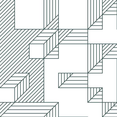 Edward Zajec 'in 1971' deki Il Cubo 'sunun uygulanması. Esasen 8 taştan oluşan bir Truchet fayans seti ve yerleştirme sanatı illüstrasyonu için kurallar