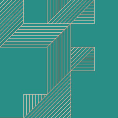 Edward Zajec 'in 1971' deki Il Cubo 'sunun uygulanması. Esasen 8 taştan oluşan bir Truchet fayans seti ve yerleştirme sanatı illüstrasyonu için kurallar