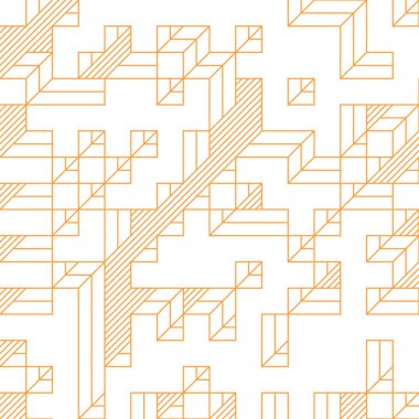 Edward Zajec 'in 1971' deki Il Cubo 'sunun uygulanması. Esasen 8 taştan oluşan bir Truchet fayans seti ve yerleştirme sanatı illüstrasyonu için kurallar