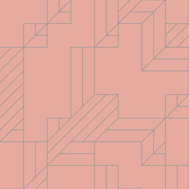 Edward Zajec 'in 1971' deki Il Cubo 'sunun uygulanması. Esasen 8 taştan oluşan bir Truchet fayans seti ve yerleştirme sanatı illüstrasyonu için kurallar