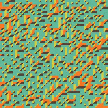 Edward Zajec 'in 1971' deki Il Cubo 'sunun uygulanması. Esasen 8 taştan oluşan bir Truchet fayans seti ve yerleştirme sanatı illüstrasyonu için kurallar