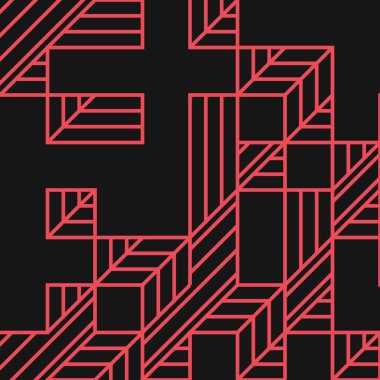 Edward Zajec 'in 1971' deki Il Cubo 'sunun uygulanması. Esasen 8 taştan oluşan bir Truchet fayans seti ve yerleştirme sanatı illüstrasyonu için kurallar