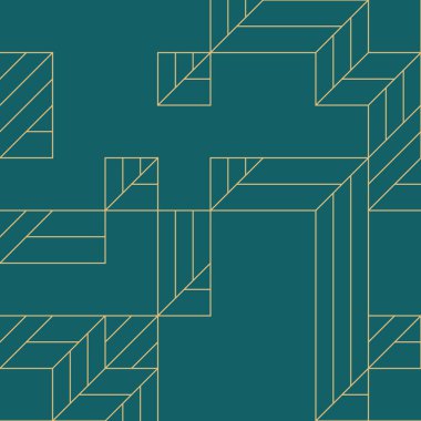 Edward Zajec 'in 1971' deki Il Cubo 'sunun uygulanması. Esasen 8 taştan oluşan bir Truchet fayans seti ve yerleştirme sanatı illüstrasyonu için kurallar