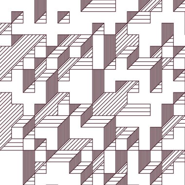 Edward Zajec 'in 1971' deki Il Cubo 'sunun uygulanması. Esasen 8 taştan oluşan bir Truchet fayans seti ve yerleştirme sanatı illüstrasyonu için kurallar