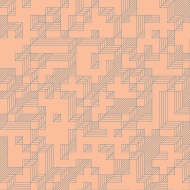 Edward Zajec 'in 1971' deki Il Cubo 'sunun uygulanması. Esasen 8 taştan oluşan bir Truchet fayans seti ve yerleştirme sanatı illüstrasyonu için kurallar