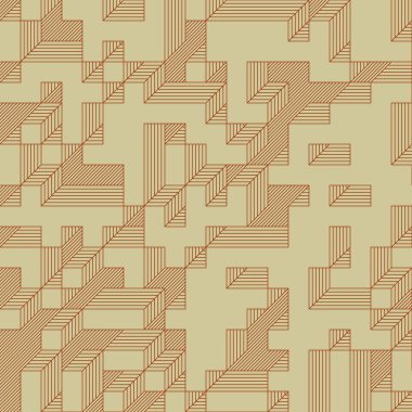 Edward Zajec 'in 1971' deki Il Cubo 'sunun uygulanması. Esasen 8 taştan oluşan bir Truchet fayans seti ve yerleştirme sanatı illüstrasyonu için kurallar