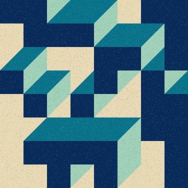 Edward Zajec 'in 1971' deki Il Cubo 'sunun uygulanması. Esasen 8 taştan oluşan bir Truchet fayans seti ve yerleştirme sanatı illüstrasyonu için kurallar