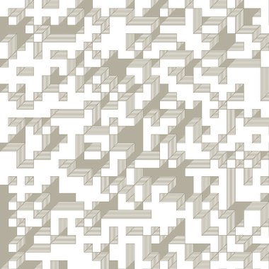 Edward Zajec 'in 1971' deki Il Cubo 'sunun uygulanması. Esasen 8 taştan oluşan bir Truchet fayans seti ve yerleştirme sanatı illüstrasyonu için kurallar