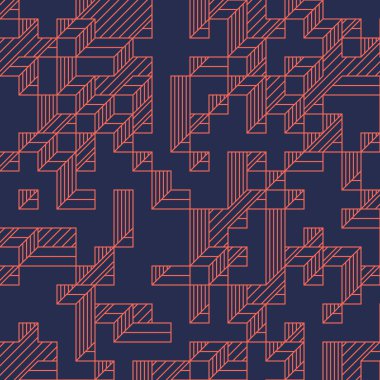 Edward Zajec 'in 1971' deki Il Cubo 'sunun uygulanması. Esasen 8 taştan oluşan bir Truchet fayans seti ve yerleştirme sanatı illüstrasyonu için kurallar