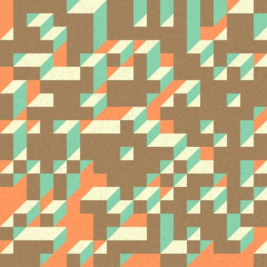 Edward Zajec 'in 1971' deki Il Cubo 'sunun uygulanması. Esasen 8 taştan oluşan bir Truchet fayans seti ve yerleştirme sanatı illüstrasyonu için kurallar