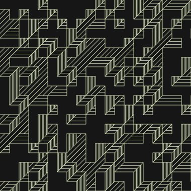 Edward Zajec 'in 1971' deki Il Cubo 'sunun uygulanması. Esasen 8 taştan oluşan bir Truchet fayans seti ve yerleştirme sanatı illüstrasyonu için kurallar