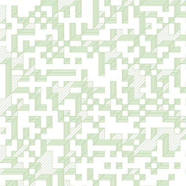 Edward Zajec 'in 1971' deki Il Cubo 'sunun uygulanması. Esasen 8 taştan oluşan bir Truchet fayans seti ve yerleştirme sanatı illüstrasyonu için kurallar