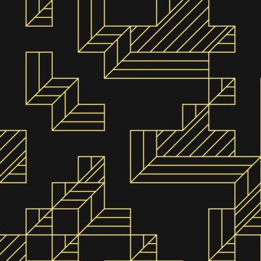 Edward Zajec 'in 1971' deki Il Cubo 'sunun uygulanması. Esasen 8 taştan oluşan bir Truchet fayans seti ve yerleştirme sanatı illüstrasyonu için kurallar