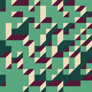 Edward Zajec 'in 1971' deki Il Cubo 'sunun uygulanması. Esasen 8 taştan oluşan bir Truchet fayans seti ve yerleştirme sanatı illüstrasyonu için kurallar