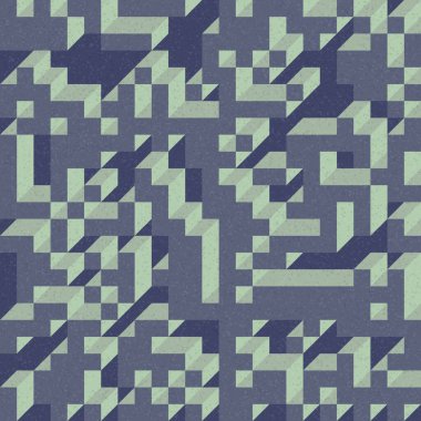 Edward Zajec 'in 1971' deki Il Cubo 'sunun uygulanması. Esasen 8 taştan oluşan bir Truchet fayans seti ve yerleştirme sanatı illüstrasyonu için kurallar