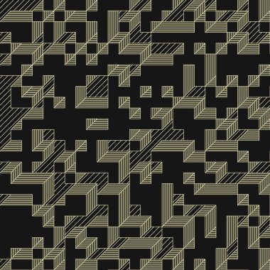 Edward Zajec 'in 1971' deki Il Cubo 'sunun uygulanması. Esasen 8 taştan oluşan bir Truchet fayans seti ve yerleştirme sanatı illüstrasyonu için kurallar