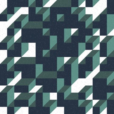 Edward Zajec 'in 1971' deki Il Cubo 'sunun uygulanması. Esasen 8 taştan oluşan bir Truchet fayans seti ve yerleştirme sanatı illüstrasyonu için kurallar