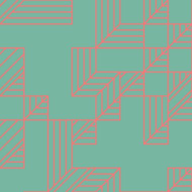 Edward Zajec 'in 1971' deki Il Cubo 'sunun uygulanması. Esasen 8 taştan oluşan bir Truchet fayans seti ve yerleştirme sanatı illüstrasyonu için kurallar