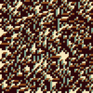 Edward Zajec 'in 1971' deki Il Cubo 'sunun uygulanması. Esasen 8 taştan oluşan bir Truchet fayans seti ve yerleştirme sanatı illüstrasyonu için kurallar