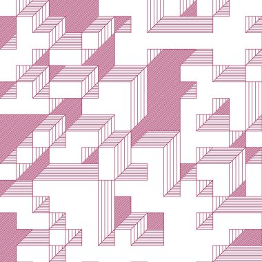 Edward Zajec 'in 1971' deki Il Cubo 'sunun uygulanması. Esasen 8 taştan oluşan bir Truchet fayans seti ve yerleştirme sanatı illüstrasyonu için kurallar