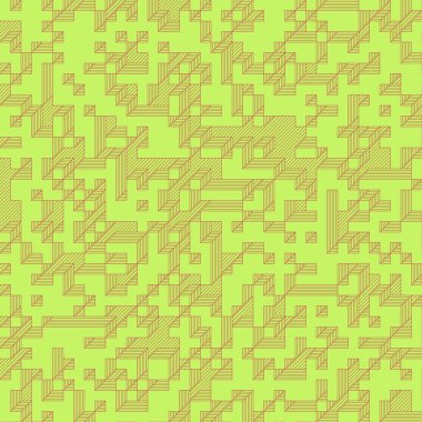 Edward Zajec 'in 1971' deki Il Cubo 'sunun uygulanması. Esasen 8 taştan oluşan bir Truchet fayans seti ve yerleştirme sanatı illüstrasyonu için kurallar