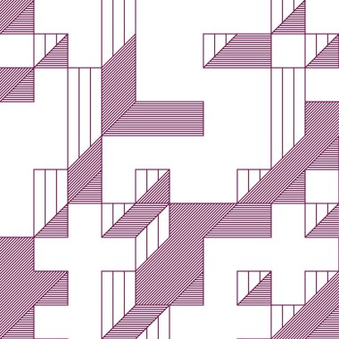 Edward Zajec 'in 1971' deki Il Cubo 'sunun uygulanması. Esasen 8 taştan oluşan bir Truchet fayans seti ve yerleştirme sanatı illüstrasyonu için kurallar