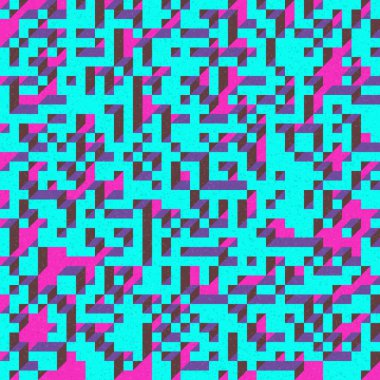 Edward Zajec 'in 1971' deki Il Cubo 'sunun uygulanması. Esasen 8 taştan oluşan bir Truchet fayans seti ve yerleştirme sanatı illüstrasyonu için kurallar