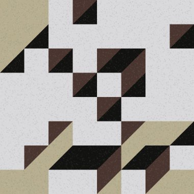 Edward Zajec 'in 1971' deki Il Cubo 'sunun uygulanması. Esasen 8 taştan oluşan bir Truchet fayans seti ve yerleştirme sanatı illüstrasyonu için kurallar