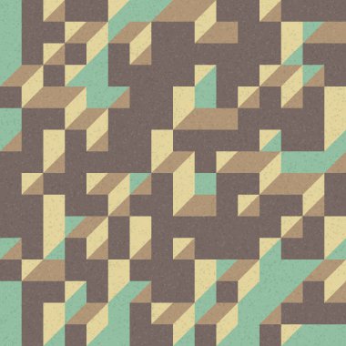 Edward Zajec 'in 1971' deki Il Cubo 'sunun uygulanması. Esasen 8 taştan oluşan bir Truchet fayans seti ve yerleştirme sanatı illüstrasyonu için kurallar