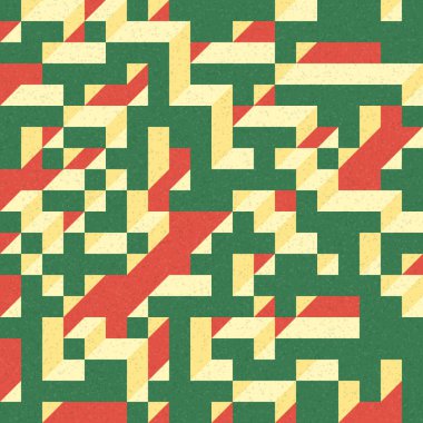 Edward Zajec 'in 1971' deki Il Cubo 'sunun uygulanması. Esasen 8 taştan oluşan bir Truchet fayans seti ve yerleştirme sanatı illüstrasyonu için kurallar