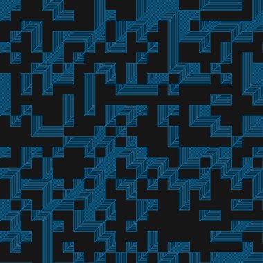 Edward Zajec 'in 1971' deki Il Cubo 'sunun uygulanması. Esasen 8 taştan oluşan bir Truchet fayans seti ve yerleştirme sanatı illüstrasyonu için kurallar