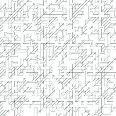 Edward Zajec 'in 1971' deki Il Cubo 'sunun uygulanması. Esasen 8 taştan oluşan bir Truchet fayans seti ve yerleştirme sanatı illüstrasyonu için kurallar