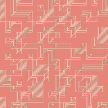 Edward Zajec 'in 1971' deki Il Cubo 'sunun uygulanması. Esasen 8 taştan oluşan bir Truchet fayans seti ve yerleştirme sanatı illüstrasyonu için kurallar