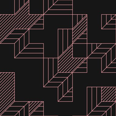 Edward Zajec 'in 1971' deki Il Cubo 'sunun uygulanması. Esasen 8 taştan oluşan bir Truchet fayans seti ve yerleştirme sanatı illüstrasyonu için kurallar