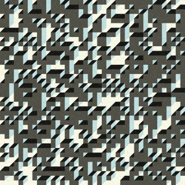 Edward Zajec 'in 1971' deki Il Cubo 'sunun uygulanması. Esasen 8 taştan oluşan bir Truchet fayans seti ve yerleştirme sanatı illüstrasyonu için kurallar