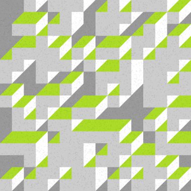 Edward Zajec 'in 1971' deki Il Cubo 'sunun uygulanması. Esasen 8 taştan oluşan bir Truchet fayans seti ve yerleştirme sanatı illüstrasyonu için kurallar