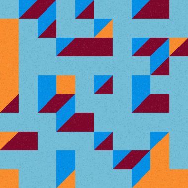 Edward Zajec 'in 1971' deki Il Cubo 'sunun uygulanması. Esasen 8 taştan oluşan bir Truchet fayans seti ve yerleştirme sanatı illüstrasyonu için kurallar