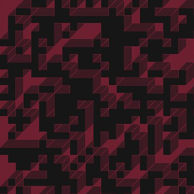 Edward Zajec 'in 1971' deki Il Cubo 'sunun uygulanması. Esasen 8 taştan oluşan bir Truchet fayans seti ve yerleştirme sanatı illüstrasyonu için kurallar