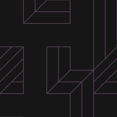 Edward Zajec 'in 1971' deki Il Cubo 'sunun uygulanması. Esasen 8 taştan oluşan bir Truchet fayans seti ve yerleştirme sanatı illüstrasyonu için kurallar