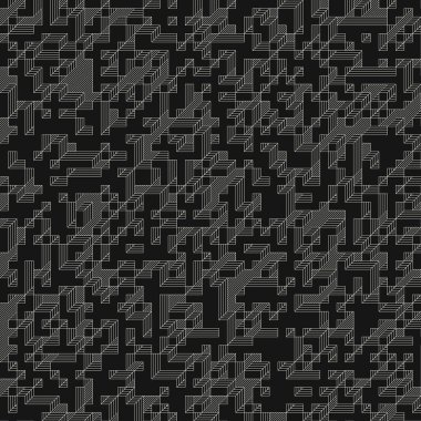 Edward Zajec 'in 1971' deki Il Cubo 'sunun uygulanması. Esasen 8 taştan oluşan bir Truchet fayans seti ve yerleştirme sanatı illüstrasyonu için kurallar