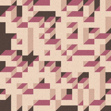 Edward Zajec 'in 1971' deki Il Cubo 'sunun uygulanması. Esasen 8 taştan oluşan bir Truchet fayans seti ve yerleştirme sanatı illüstrasyonu için kurallar