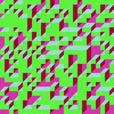 Edward Zajec 'in 1971' deki Il Cubo 'sunun uygulanması. Esasen 8 taştan oluşan bir Truchet fayans seti ve yerleştirme sanatı illüstrasyonu için kurallar