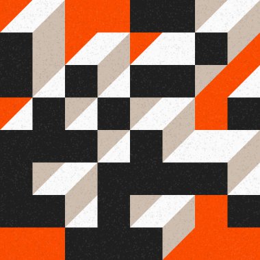 Edward Zajec 'in 1971' deki Il Cubo 'sunun uygulanması. Esasen 8 taştan oluşan bir Truchet fayans seti ve yerleştirme sanatı illüstrasyonu için kurallar