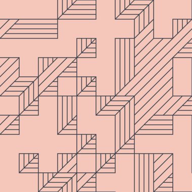 Edward Zajec 'in 1971' deki Il Cubo 'sunun uygulanması. Esasen 8 taştan oluşan bir Truchet fayans seti ve yerleştirme sanatı illüstrasyonu için kurallar