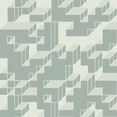 Edward Zajec 'in 1971' deki Il Cubo 'sunun uygulanması. Esasen 8 taştan oluşan bir Truchet fayans seti ve yerleştirme sanatı illüstrasyonu için kurallar