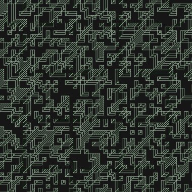 Edward Zajec 'in 1971' deki Il Cubo 'sunun uygulanması. Esasen 8 taştan oluşan bir Truchet fayans seti ve yerleştirme sanatı illüstrasyonu için kurallar