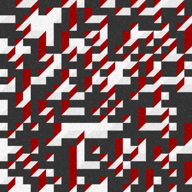 Edward Zajec 'in 1971' deki Il Cubo 'sunun uygulanması. Esasen 8 taştan oluşan bir Truchet fayans seti ve yerleştirme sanatı illüstrasyonu için kurallar