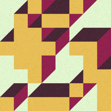 Edward Zajec 'in 1971' deki Il Cubo 'sunun uygulanması. Esasen 8 taştan oluşan bir Truchet fayans seti ve yerleştirme sanatı illüstrasyonu için kurallar