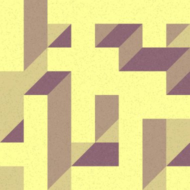 Edward Zajec 'in 1971' deki Il Cubo 'sunun uygulanması. Esasen 8 taştan oluşan bir Truchet fayans seti ve yerleştirme sanatı illüstrasyonu için kurallar